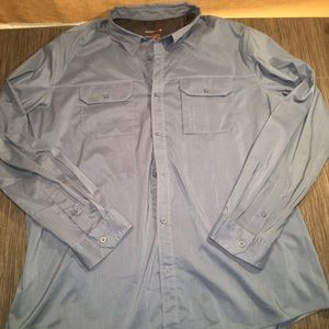 Men's Swiss Tech Performance Blue Button Down